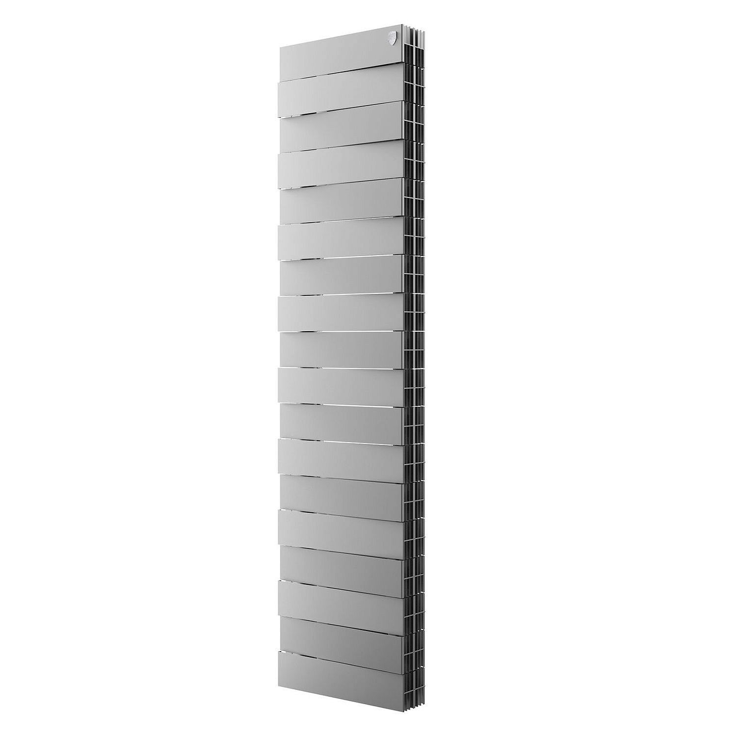 Радиатор биметаллический ROYAL THERMO PianoForte Tower 18 секции, бок.подк. 380/1440 Silver Satin фото2